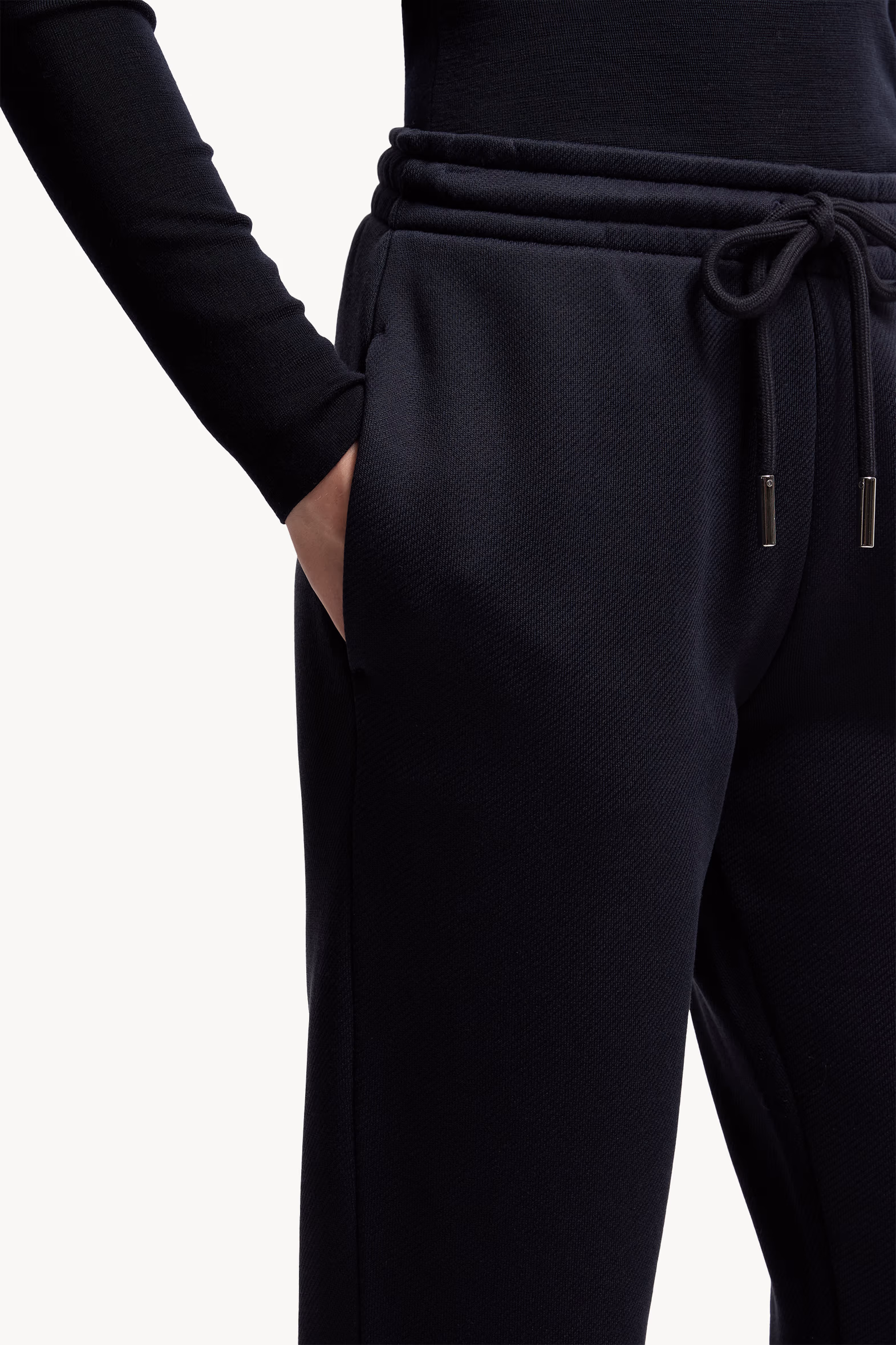 Logo Patch Cotton Sweatpants Women Navy Blue Moncler 7